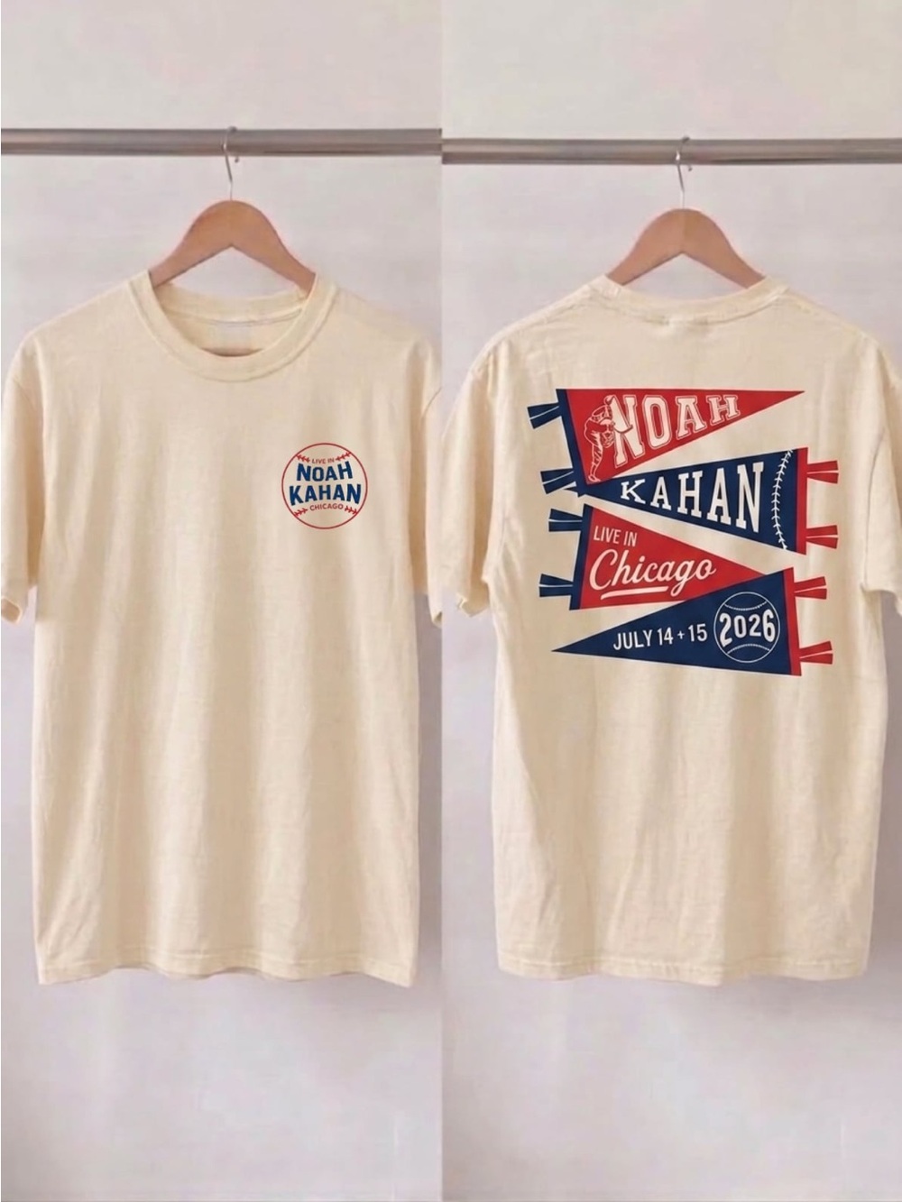 Noah Kahan Wrigley Field Exclusive Concert 2026 T-Shirt Off-White